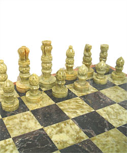 Case of 2 Soapstone Chess Sets (India)