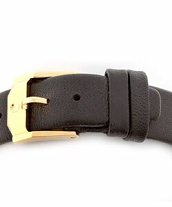 Movado Moderna Women's Goldtone Black Strap Watch