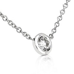 14k Gold 1/6ct Round Diamond Solitaire Pendant (H-I/ I1)