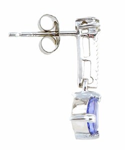 14k White Gold Tanzanite and Diamond Earrings