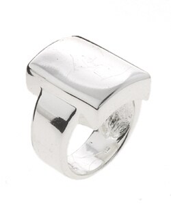Sterling Silver Shiny Square Ring