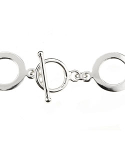 Sterling Silver Circular Disc Toggle Bracelet