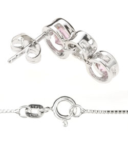 Icz Stonez Sterling Silver CZ Earring and Pendant Set