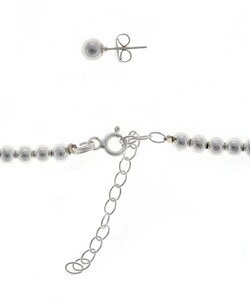 Sterling Silver Bead Necklace Bracelet Earring Set