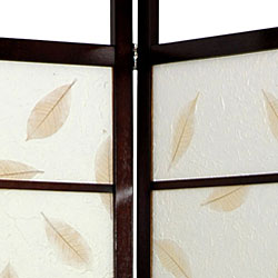 Wood and Rice Paper Botanic Shoji Screen (China)