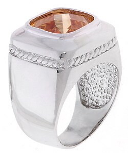 Icz Stonez Rhodium-plated  Sterling Silver Square CZ Ring