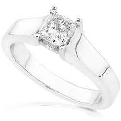 14k White Gold 5/8ct TDW Diamond Solitaire Ring (G-H/ I1-I2)