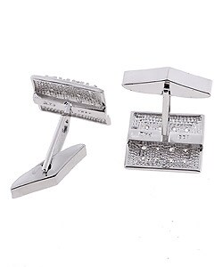 Icz Stonez  Sterling Silver  Plated CZ Cuff Links