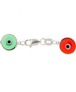 Sterling Silver Multicolor Eye Design Bracelet