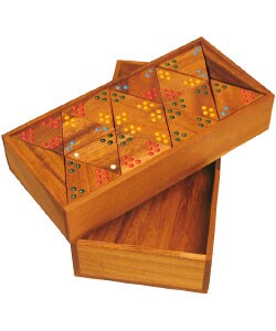Handcrafted Wood Tri-dominoes Game
