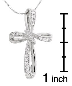 14k White Gold 1/4ct TDW Diamond Cross Pendant (H-I, SI2)