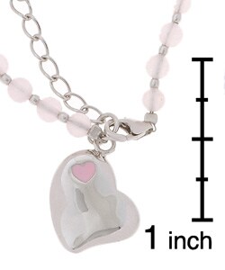 Sterling Silver Rose Quartz Heart Charm Bracelet