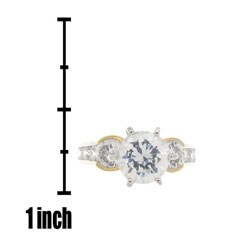 Sterling Silver Two-tone CZ Ring