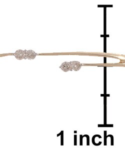 14k Gold and 1/4ct TW Six-stone Leaf Diamond Bangle