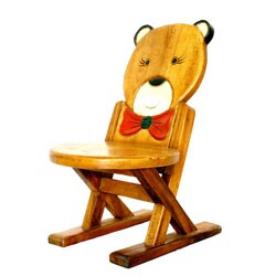 Hand-carved Bear Folding Chair