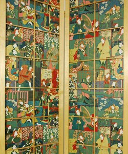 Wood and Fabric Kabuki Shoji Screen (China)