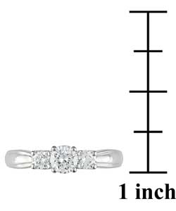 14k White Gold 1/2ct TDW Diamond Three-stone Ring