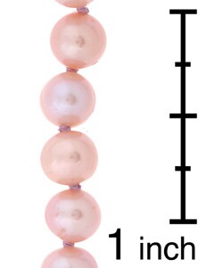 DaVonna 14k Gold Cultured Pink Freshwater Pearl Necklace (6.5-7 mm/ 16 in)