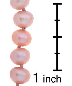DaVonna 14k Gold Cultured Pink Freshwater Pearl Necklace (7.5-8 mm)