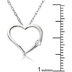 14k White Gold Diamond Heart Necklace