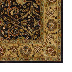 Handmade Sultanabad Charcoal Grey/ Ivory Wool Rug (6'x9')