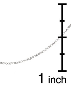 14k White Gold Adjustable Rolo Necklace