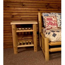Rustic Log Adirondack Nightstand Table