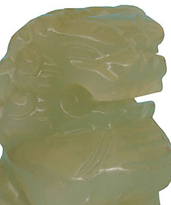 Hand-carved Jade Foo-dog Dragons (Set of 2)