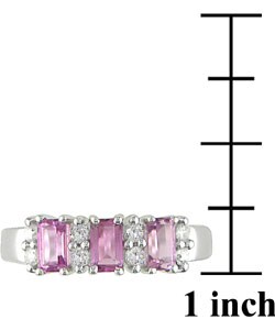 14-kt. White Gold Pink Tourmaline 1/6 Ct. Diamond Ring