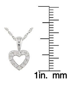 14k White Gold Diamond Heart Pendant