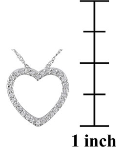 14k White Gold 1/8ct Diamond Heart Pendant