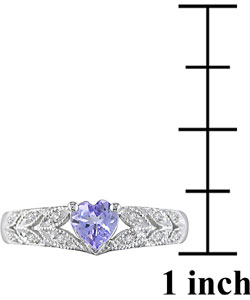 14k White Gold Diamond Tanzanite Ring