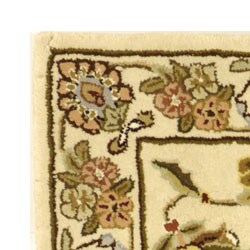Handmade Traditions Tabriz Ivory Wool and Silk Rug (2' x 3')