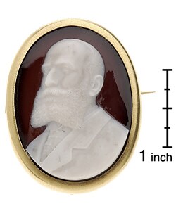 18k Yellow Gold Antique Stone Cameo Pin