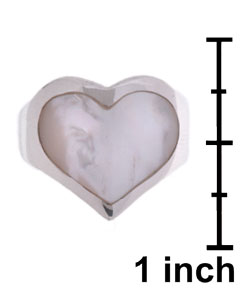 Sterling Silver Mother of Pearl Heart Ring