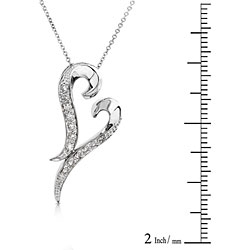 14k White Gold 1/4ct Diamond Heart Pendant