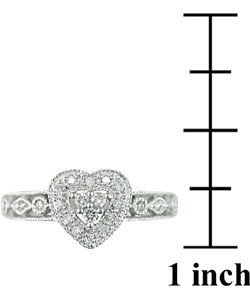 14k White Gold 1/6ct TDW Diamond Heart Ring