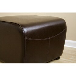 Brown Bi-cast Leather Ottoman