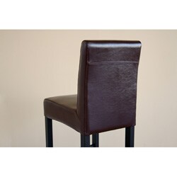 Juliano Espresso Brown Bi-cast Leather Barstool
