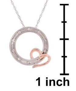 10k Two-tone Gold Heart 1/10ct TDW Diamond Pendant