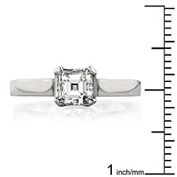 14k Gold 1ct TDW Asscher Diamond Solitaire Ring (H-I, SI1-SI2)