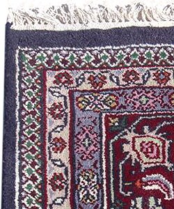 Indo Bidjar Hand-knotted Navy/ Burgundy Rug (8'2 x 9'10)