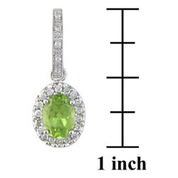 14k Gold 2/5ct Diamond Peridot Oval Drop Earrings