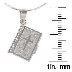 Sterling Silver Prayer Box Necklace (Spanish/English)