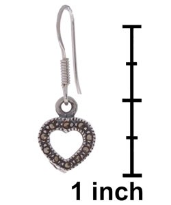 Sterling Silver Marcasite Open-heart Earrings