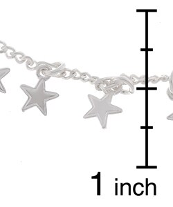 Italian Sterling Silver Stars Anklet