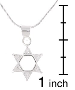Italian Sterling Silver Star of David CZ Pendant