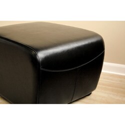 Jacob Black Bi-cast Leather Ottoman