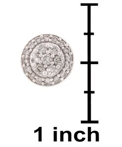 14-kt White Gold & 1-ct TW Diamond Cluster Earrings