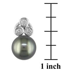 14k White Gold 1/2ct Diamond Tahitian Pearl Earrings